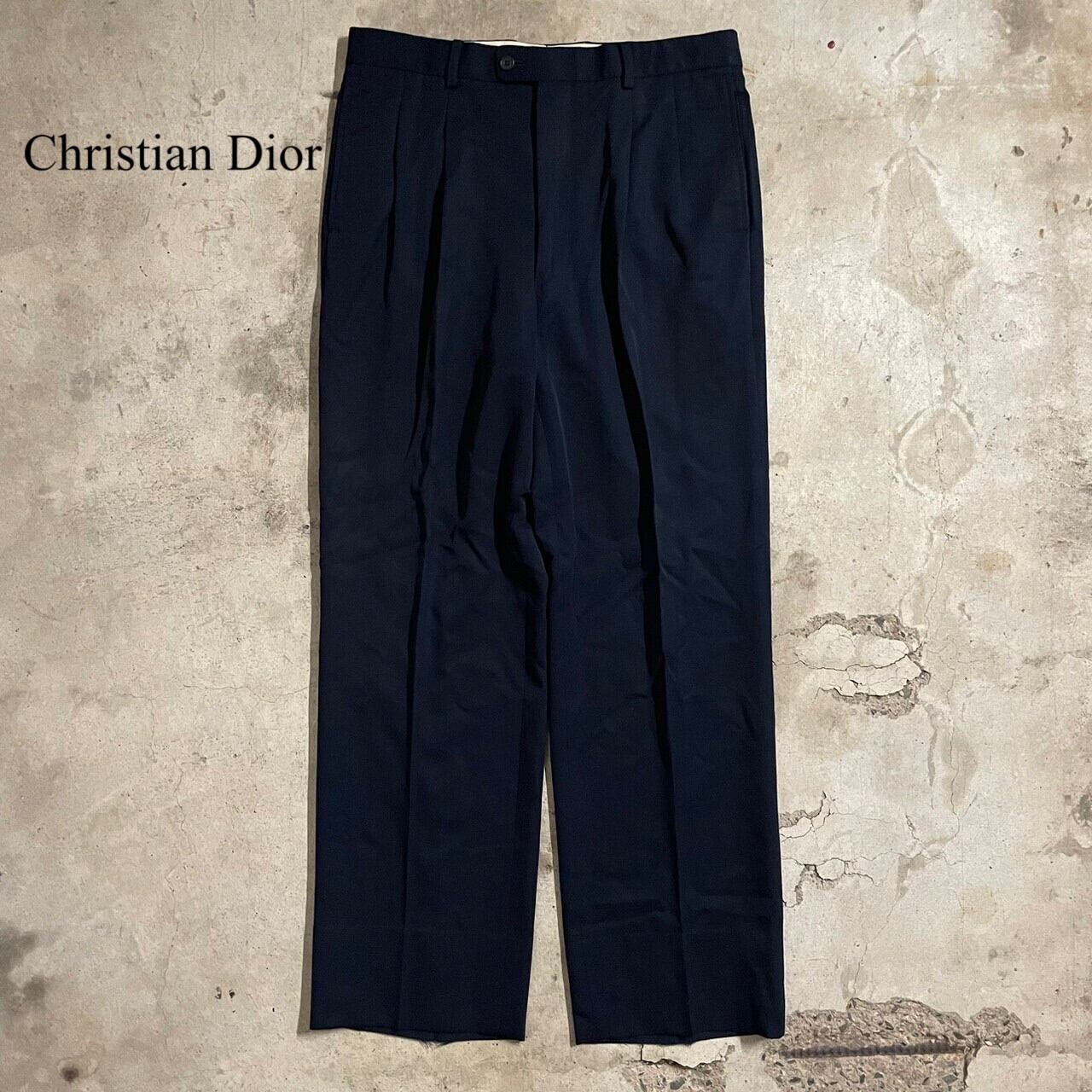 Christian Dior】navy color wide slacks pants/クリスチャン 