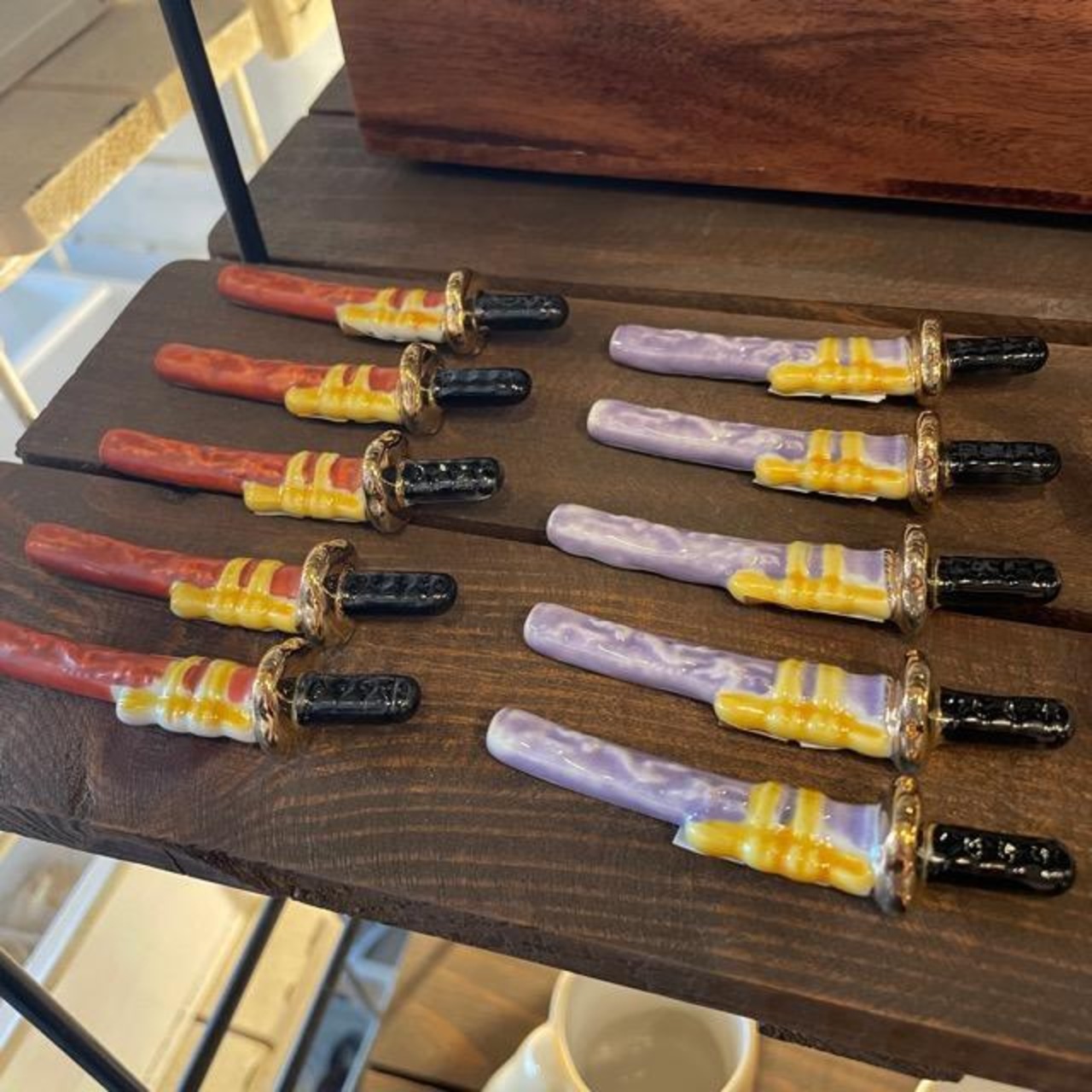 箸置き　刃　赤 / 和風　chopstick rest　red　日本　かわいい　ポップ　食卓　侍　日本刀