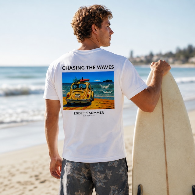 Beetle Chasing the Waves Tee　S0094