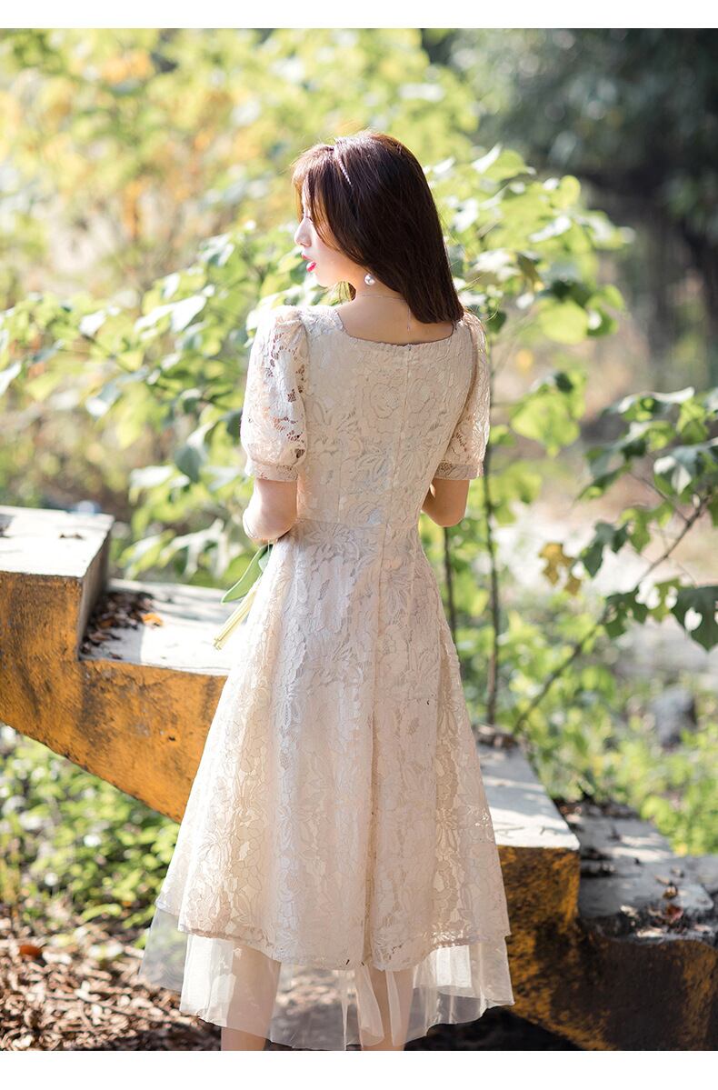 全2色!S~4L★通勤 パーティー 大人優雅 鎖骨魅せスクエアネック 花柄レース ドレス ワンピース【YYL-QFM-991297】 | 大きいサイズ❤️2週間以内発送❤️レディース通販店 KECCHI 静岡 【即納品あります】 powered by BASE