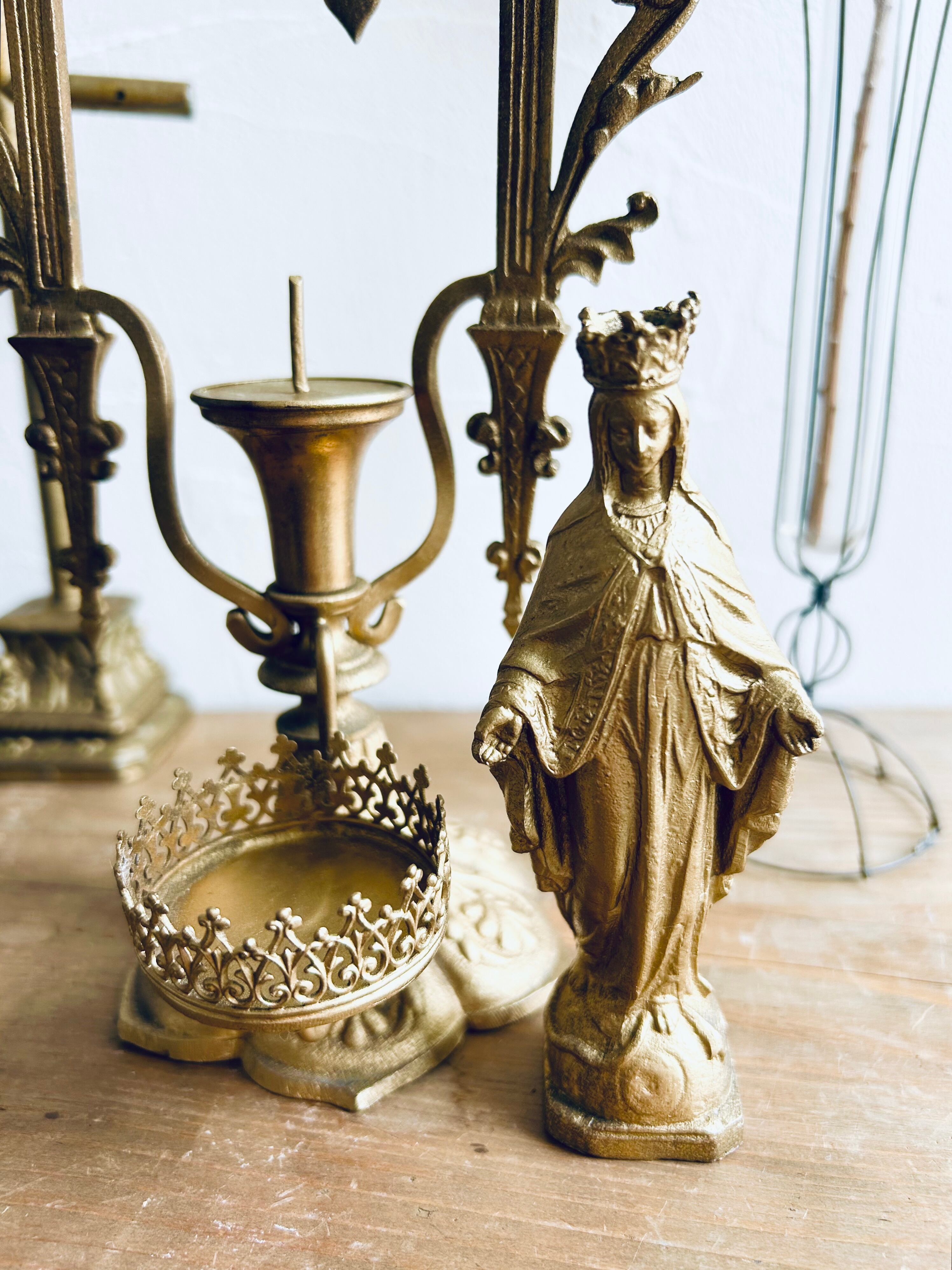 無原罪の聖母マリアのキャンドルホルダー | マリア像専門店Fortuna