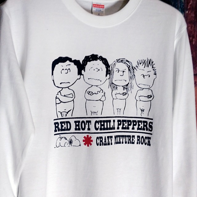 レッチリ スヌーピー Rhcp 新メンバー 長袖 白色 Tシャツ 選べる3サイズ M L Xl 送料無料 ネコのコネ