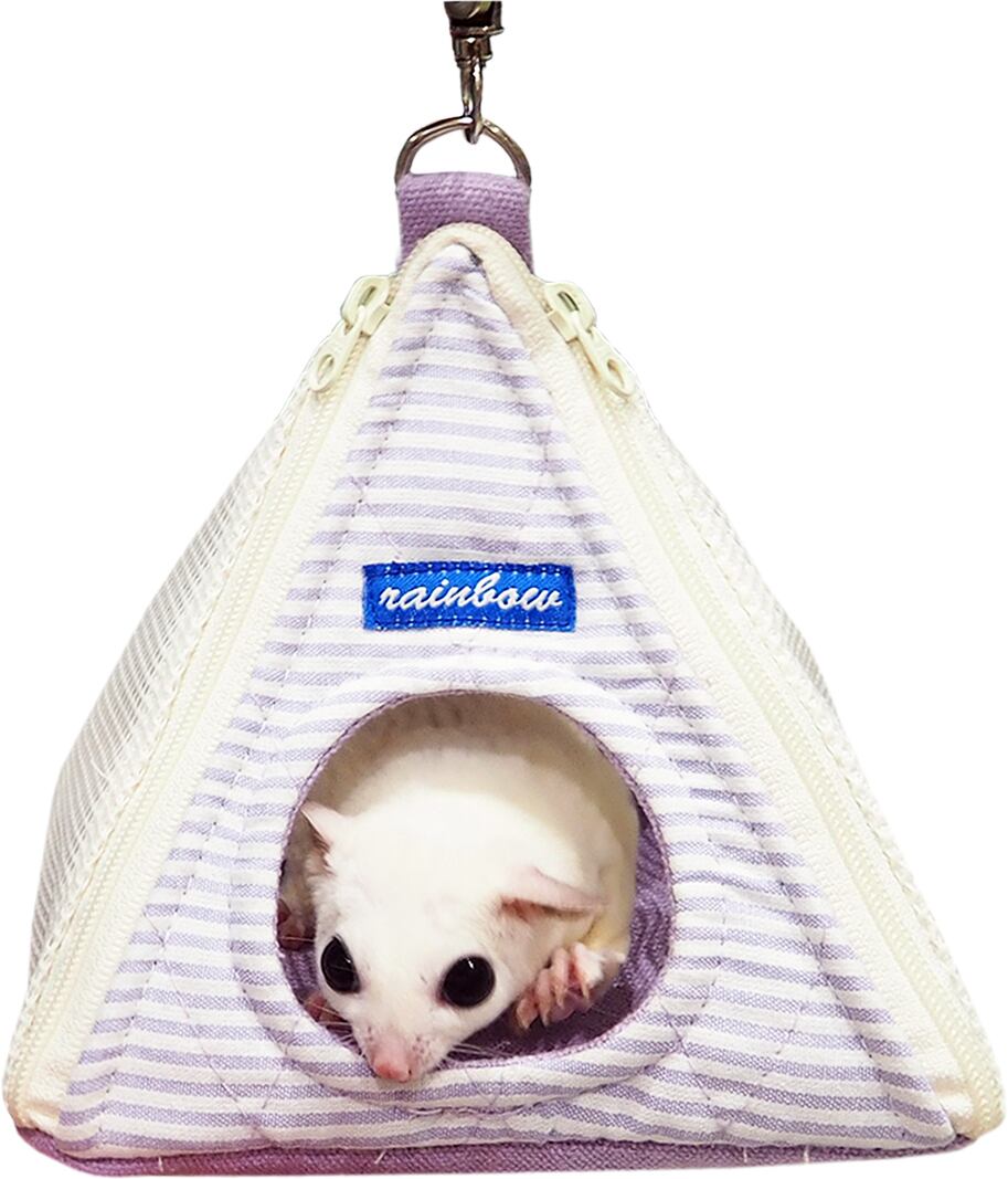 【小動物用品】ミニミニとんがりハウス メッシュ レッド/ラベンダー