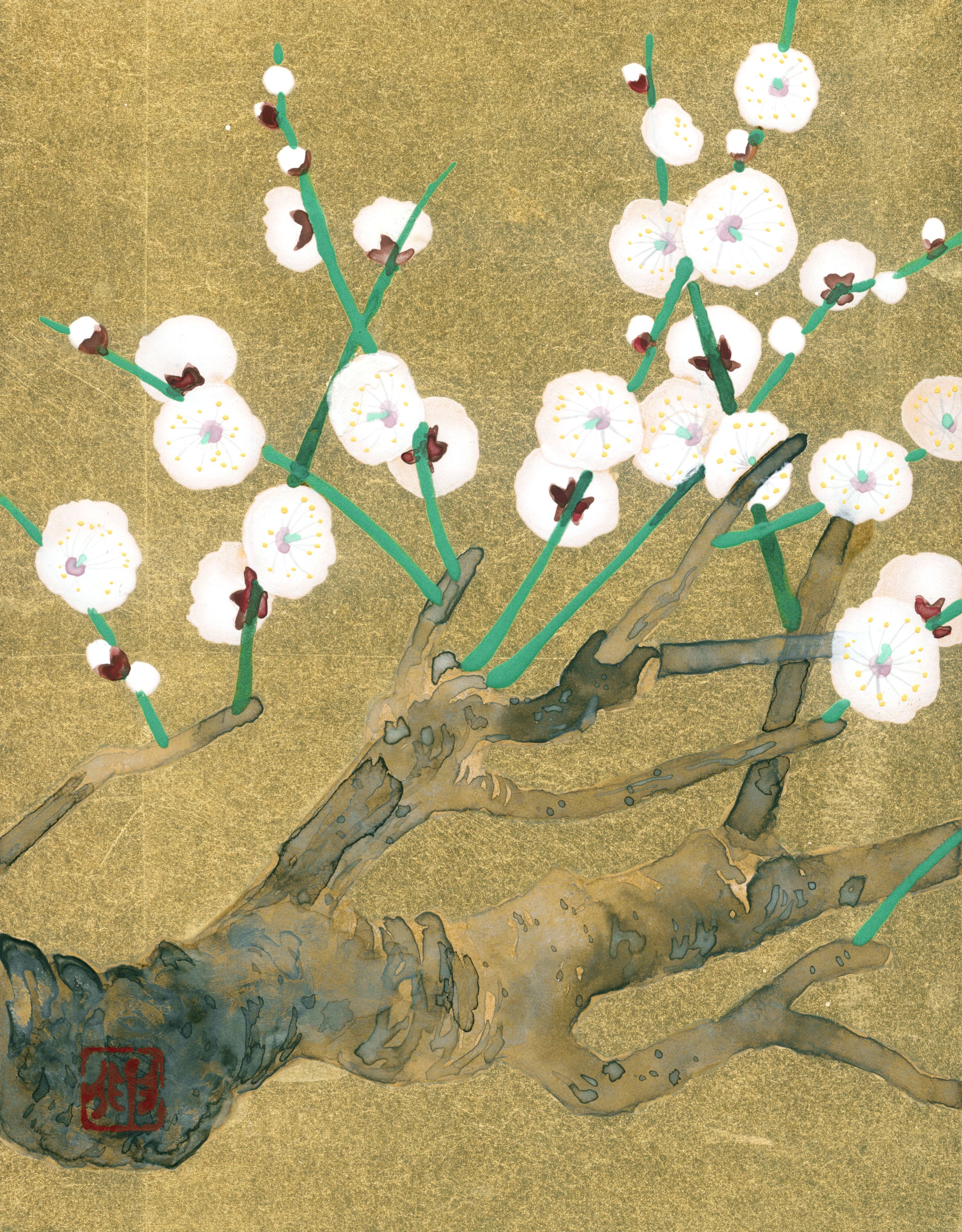 朝顔（日本画）Morning Glory | 牧野伸英の日本画ショップ -Nobuhide