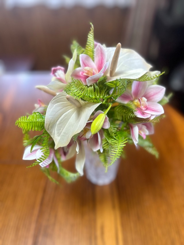 紙レシピレッスンセット『ランのミニキャスケードブーケ』