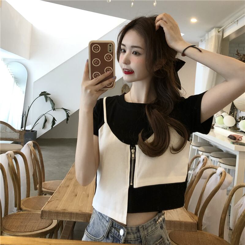 スタイルトップス サマー薄手ショートTシャツ 夏物 ステッチ 1号婦人57209161121