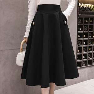 【送料無料】 スカート ロングスカート 3色 ロング ロング丈 ミモレ丈 ひざ下丈 フレア Aライン シンプル ポケット ボタン かわいい 大人可愛い きれいめ カジュアル 大人 上品 おしゃれ お洒落 こなれ感 コンサバ系 ラフ エレガント 無地 秋 30代 40代 レディース 女性用 ママ ママ服 デート お出かけ お呼ばれ パーティー 休日 着回し 普段使い 重ね着 韓国 韓国系 ファッション コーデ スタイル 楽ちん 体型カバー 定番 プチプラ S M L XL XXL 大きめ プラスサイズ