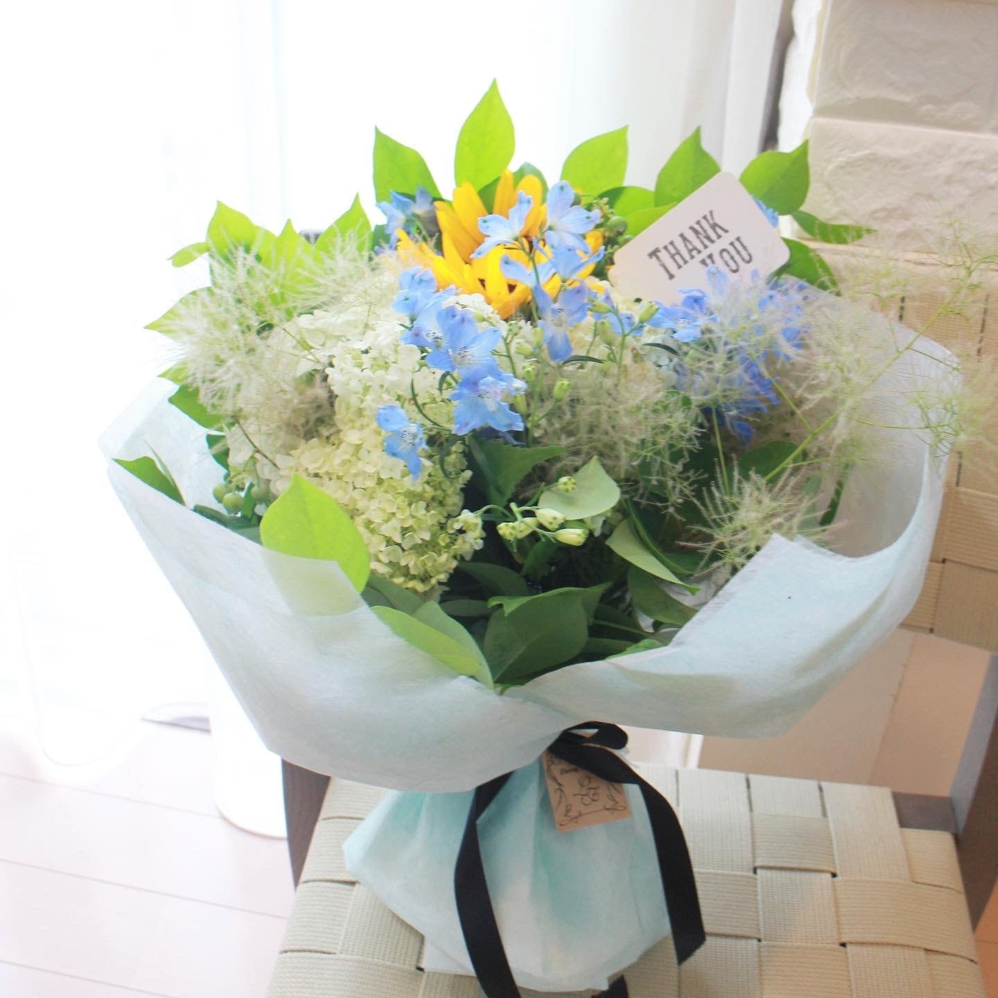 アンティーク紫陽花とユーカリのリース | Living Flowers