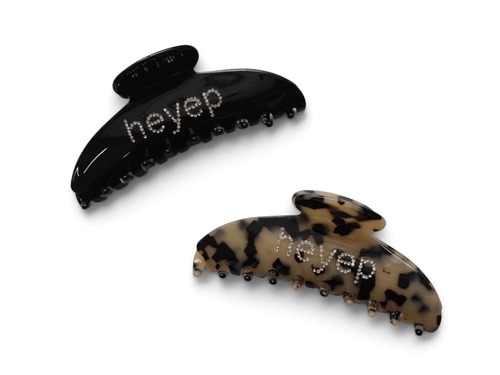 Heyep “ Fine Rhinestone Logo Hair Clip“