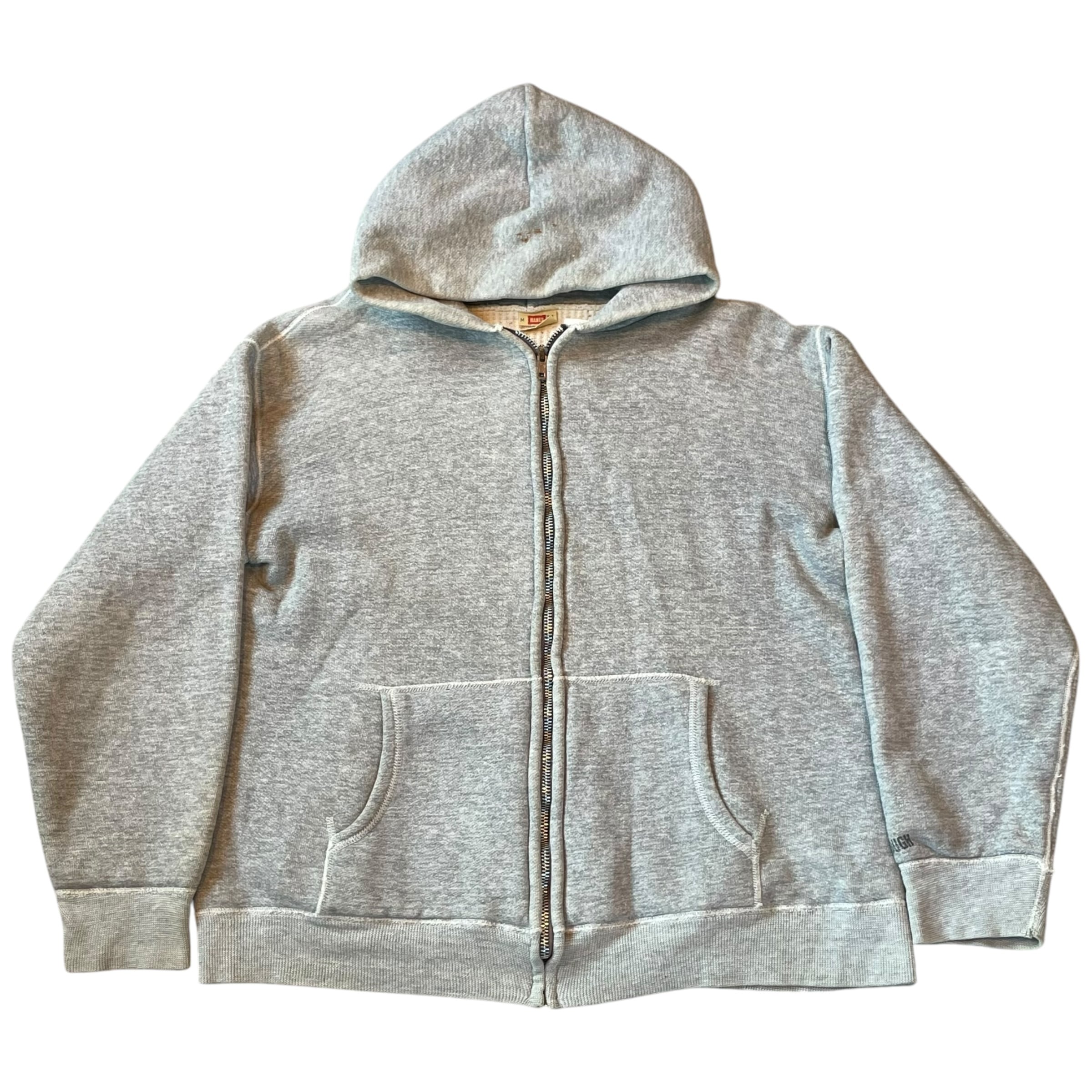 60s HANES "WIND SHIELD" inner thermal zip hoodie