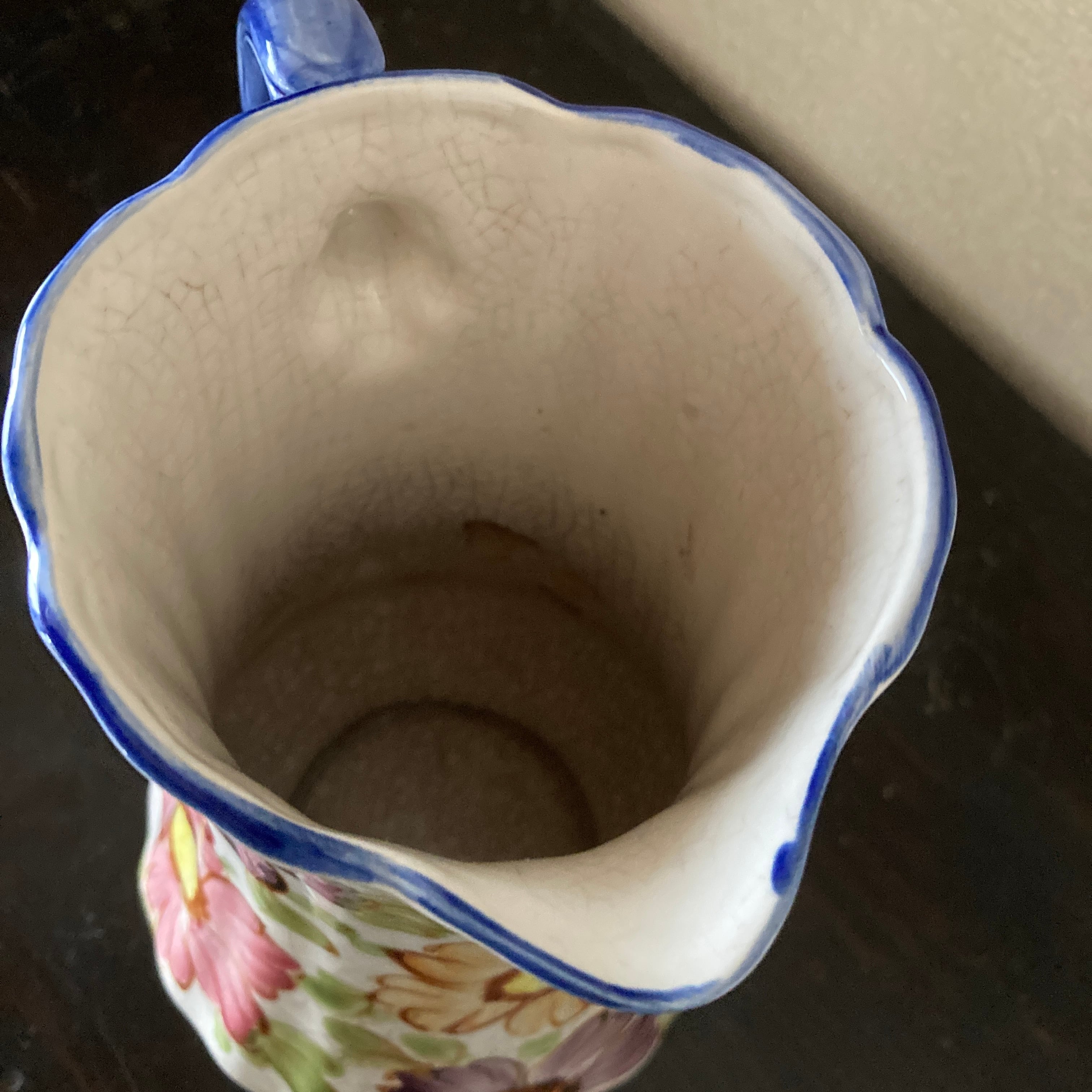 ☆花瓶やピッチャーに！ 南欧の陶器 華やかな花模様 ガーデン