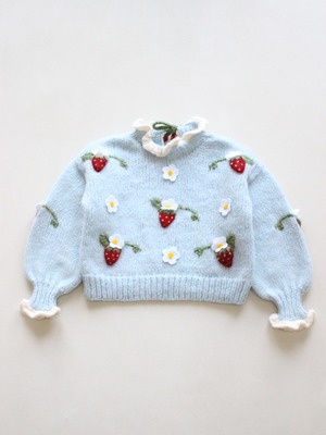 Olivimilly  Strawberries Pullover  blue   4-7y