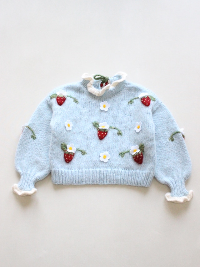 Olivimilly  Strawberries Pullover  blue   4-7y