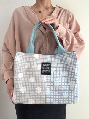 両サイドポケットトート・check&stripe