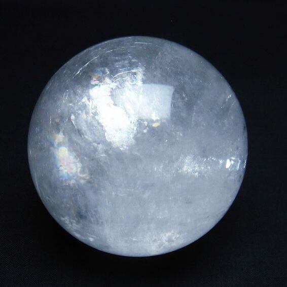 カルサイト 丸玉 虹入り 75mm ホワイトカルサイト スフィア 一点物 151-6239