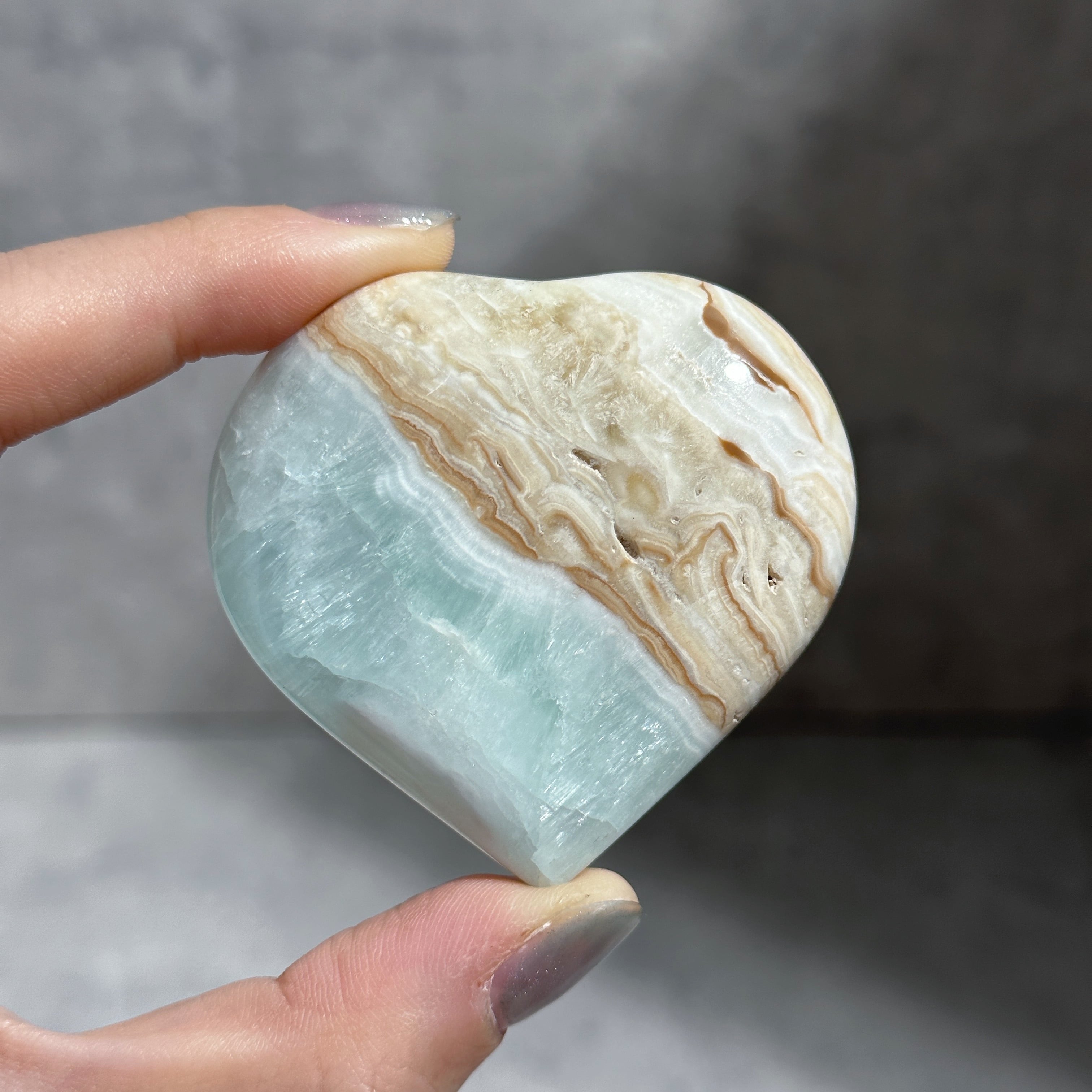 カリビアンブルーカルサイト ハート71◇Caribbian Blue Calcite◇天然石・鉱物・パワーストーン