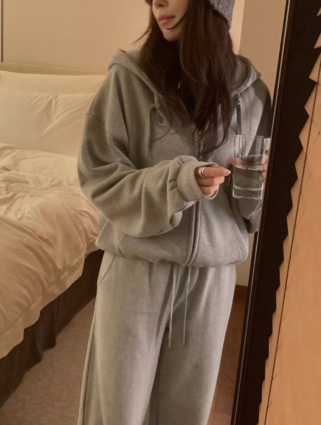 (予約) miel / Essential hood kimo zipup 3color