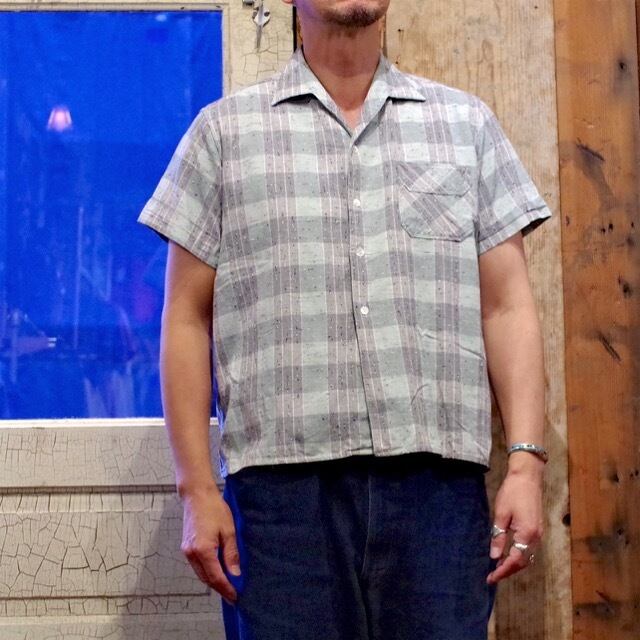 50〜60s cotton open collar shirts