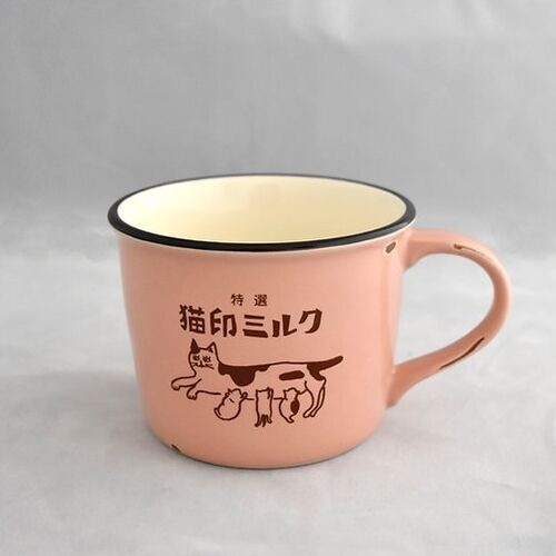 マグカップ｜【星羊社】 猫印ミルク 美濃焼（限定色：ピンク）