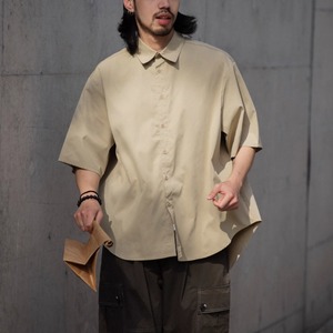 ルーズシルエットスクエアカラー半袖シャツ　0715