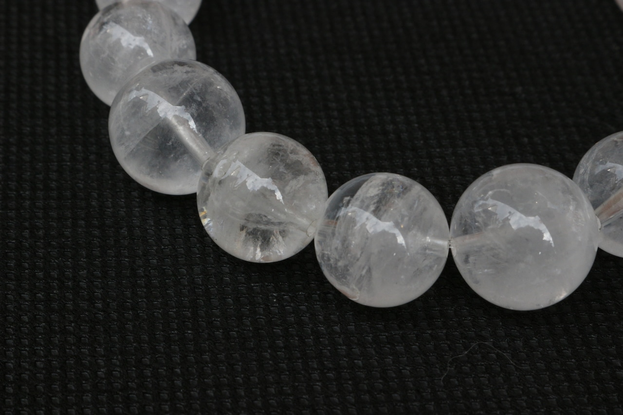 ホワイトガーデンクォーツ 13-14mm 一連ブレス 0118002691・画像7