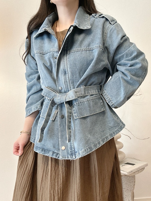 【予約販売】belt denim jacket