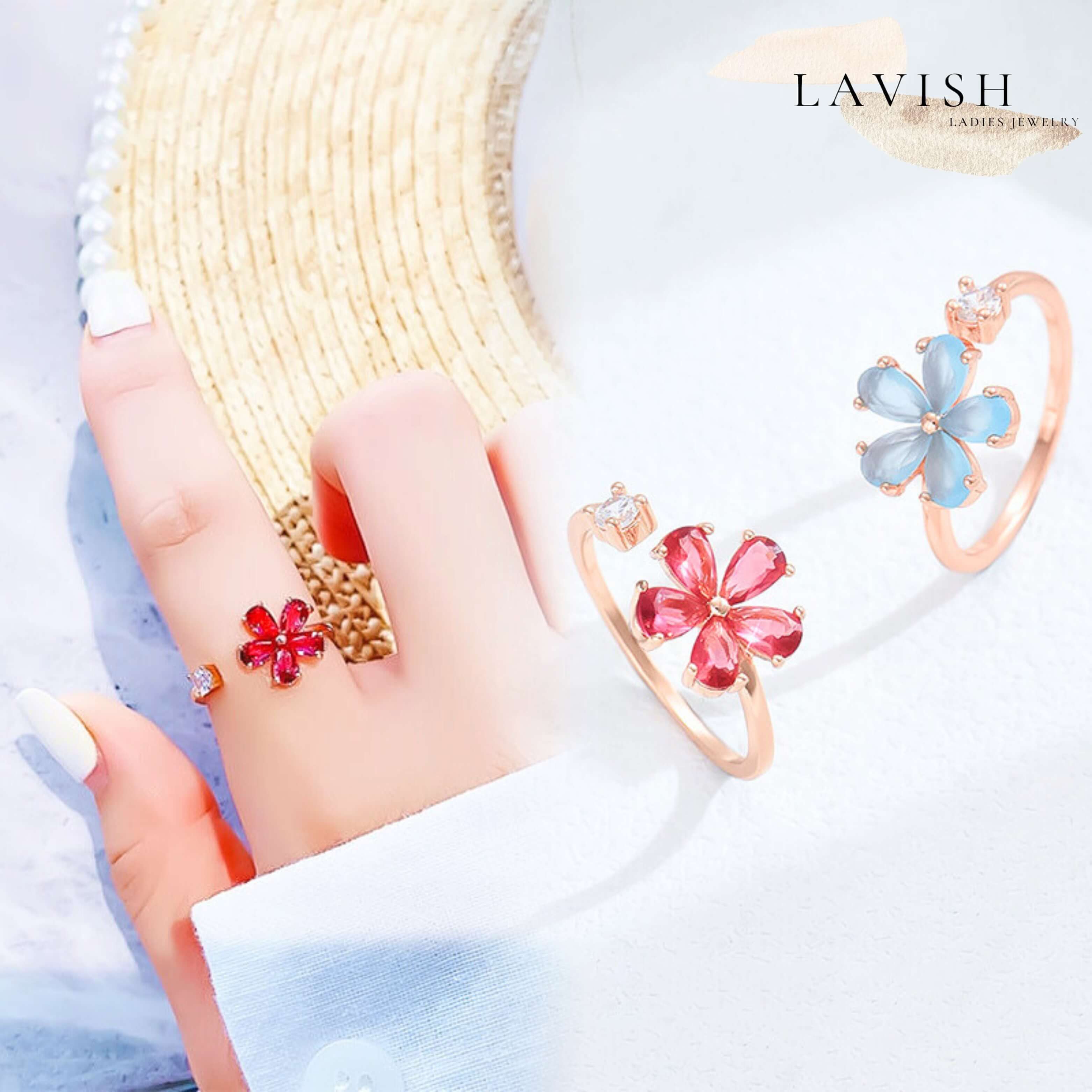 フラワークォーツ リング レディース 指輪 ring