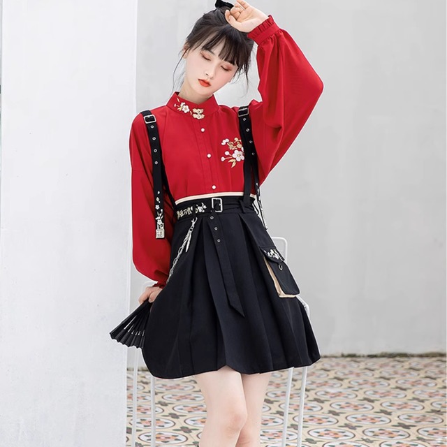 華ロリ 中華ロリータ チャイナ風 セットアップ 上下セット ベルト