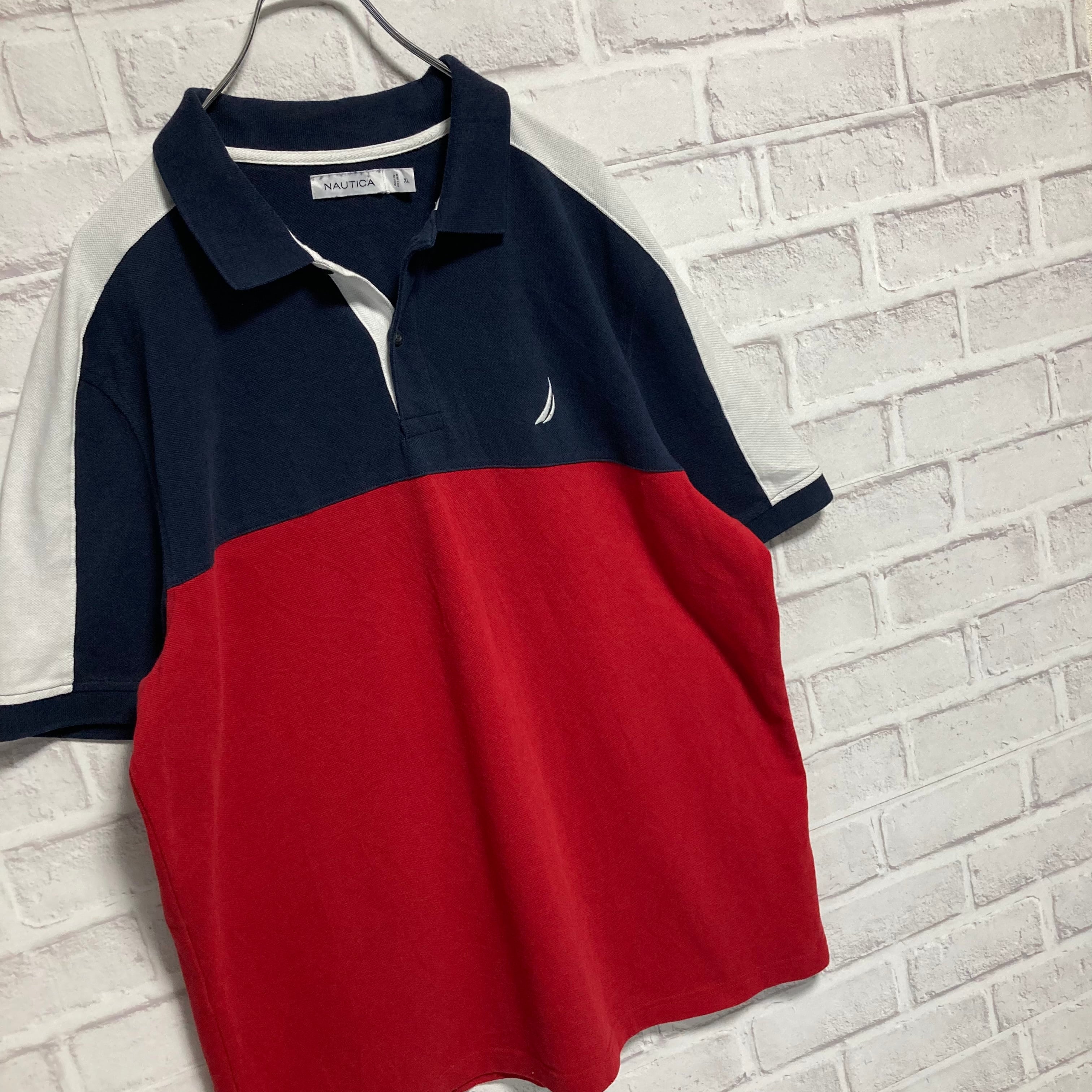 【NAUTICA】S/S Polo Shirt XL ノーティカ ポロシャツ トリコロール ...