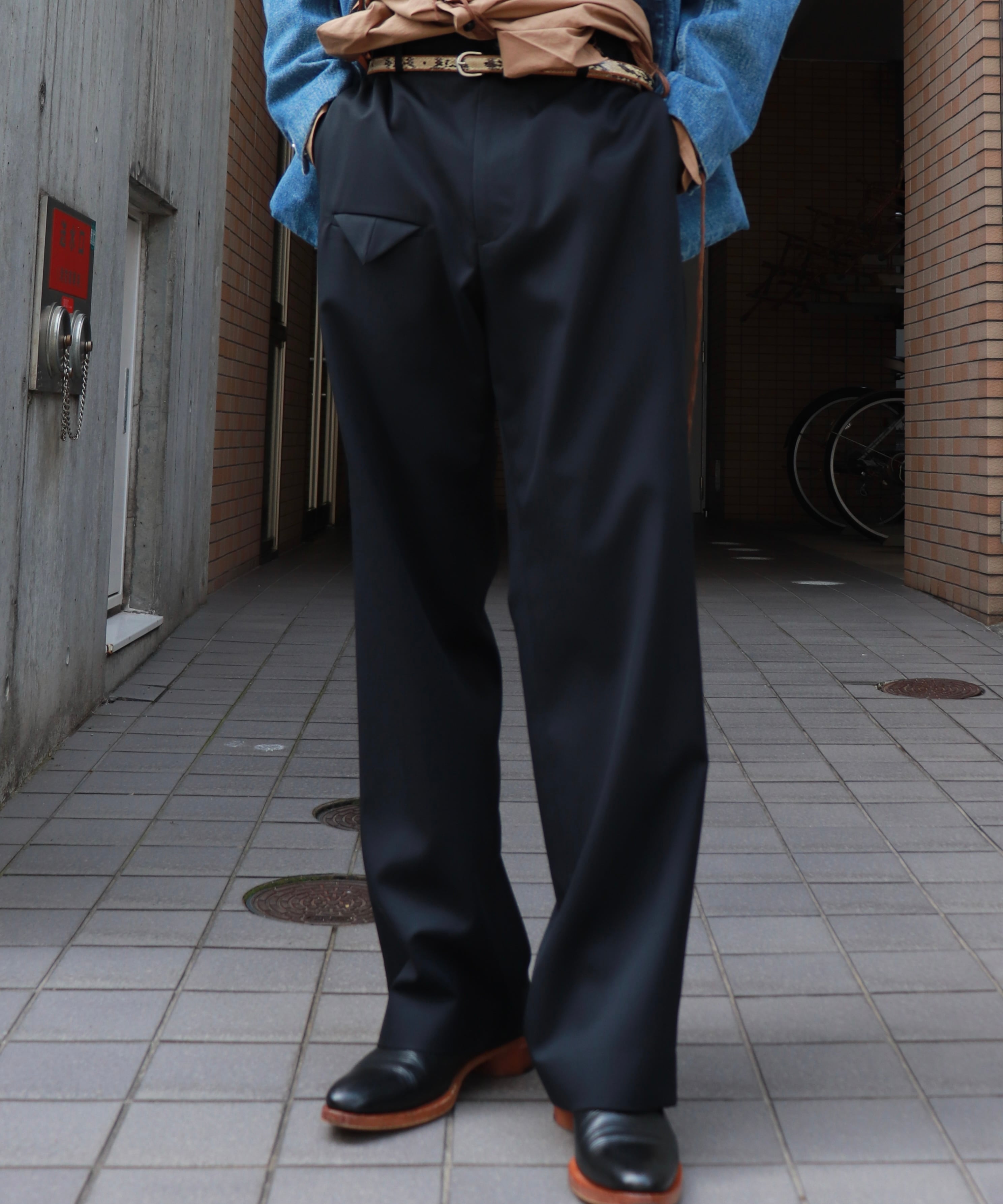 UNUSED / UW1167 WOOL SLACKS (BLACK) | AfterSchool Online