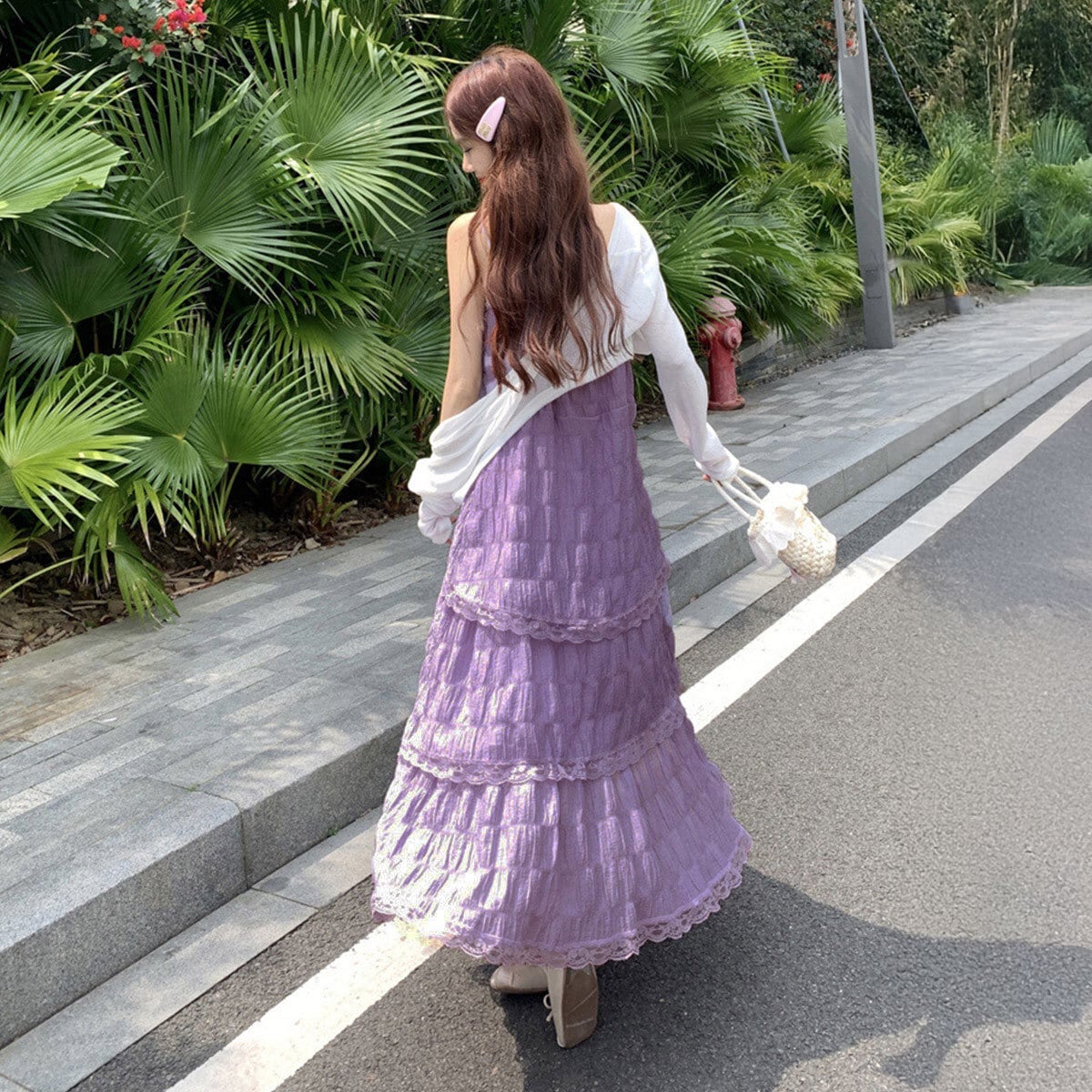 ティアード キャミワンピース レディース 春夏 韓国 おしゃれ