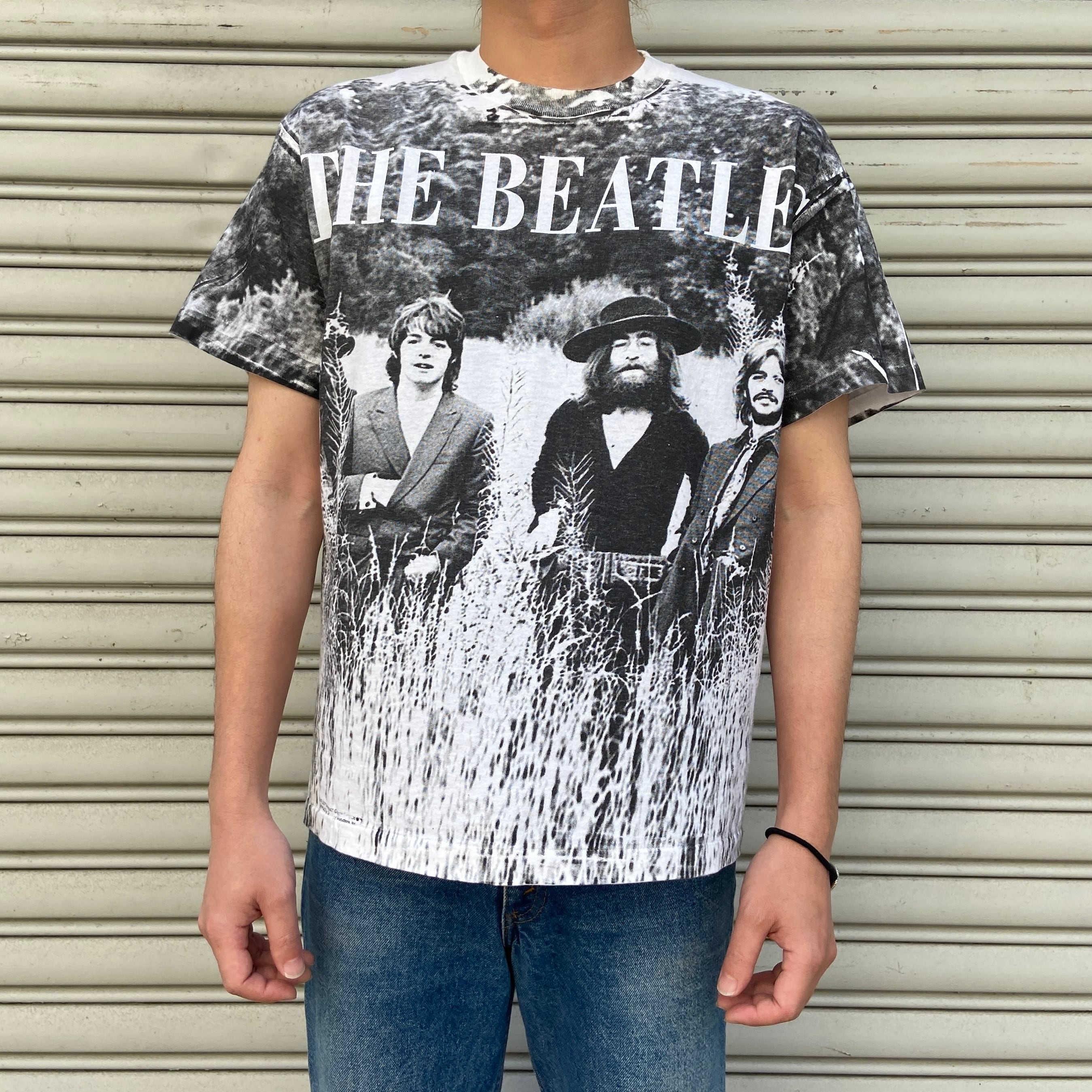 90s THE BEATLES 総柄Tシャツ ビートルズ ヘインズ L | 古着屋 Uan