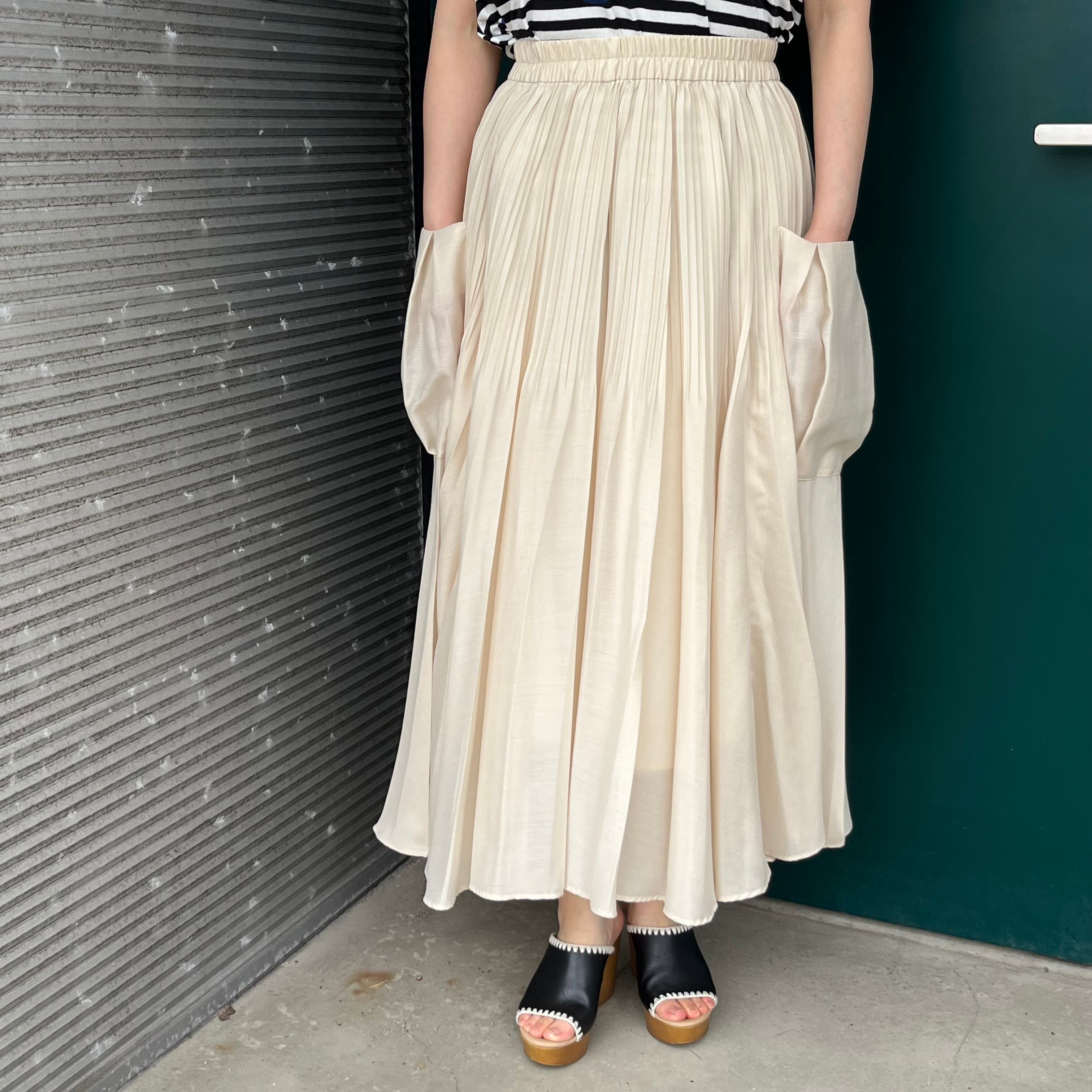 Dignite collier/80242013/サイドポケットランダムプリーツスカート  