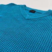 green label relaxing グリーンレーベル ワッフル編み Vネック コットンニット セーター サイズ XL /ターコイズブルー系 ユナイテッドアローズ