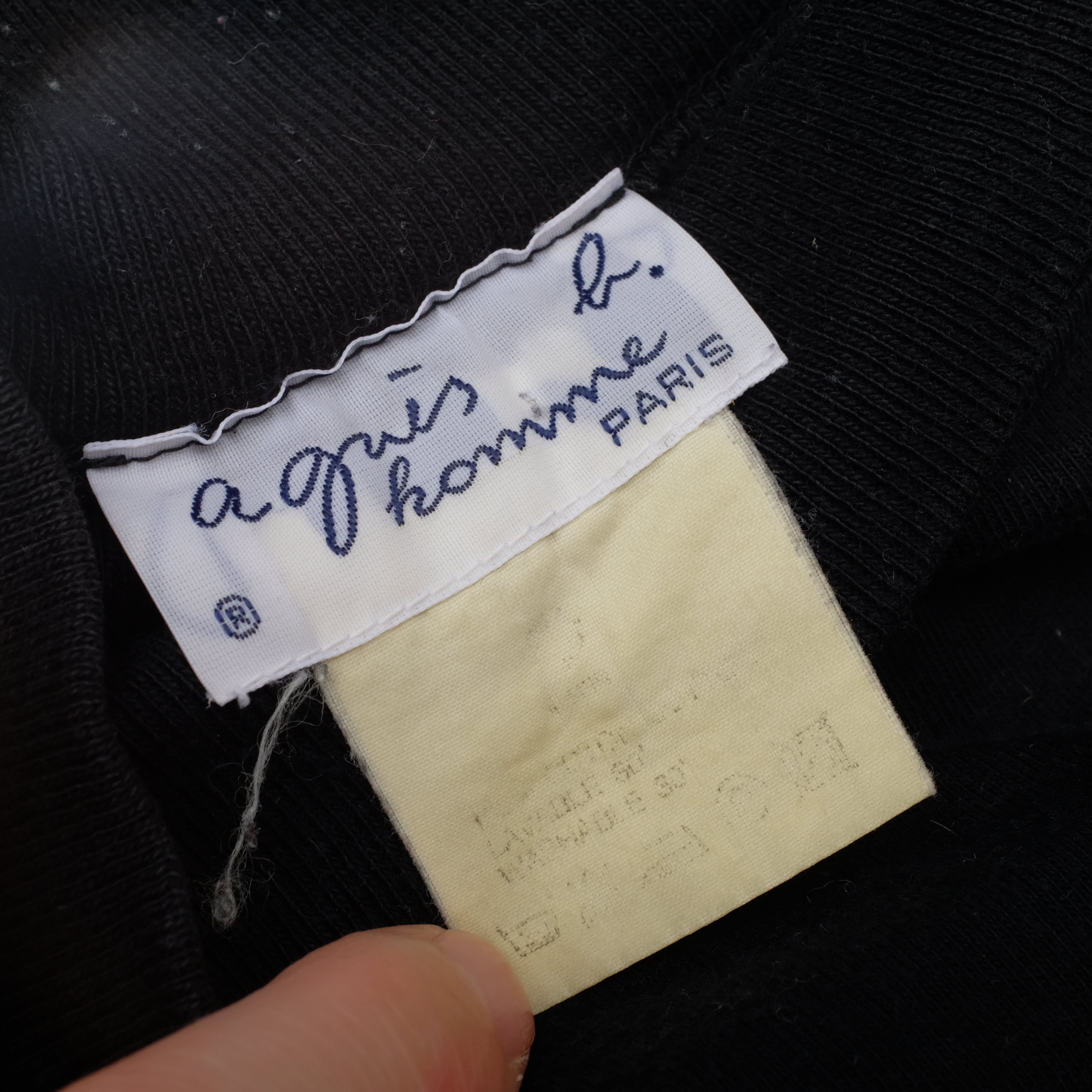 90's old agnes b homme mock neck Tee