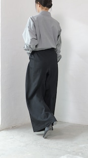 i’m here - “He is twitted” Pants :Black|ツイスト立体パターン/軽量ポリエステル/レザーパッチ