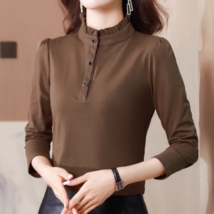 レディース トップス シャツ 長袖 スタンドカラー スリム 細身 スマート ボタン 薄手 かわいい 大人可愛い きれいめ シンプル カジュアル 上品 おしゃれ レトロ ラフ 個性的 エレガント モダン 主役級 存在感 ラブリー キュート 都会的 ベーシック アクティブ ロマンティック ナチュラル 無地 春 秋 授業参観 ママ お出かけ 旅行 女子会 休日 ショッピング お花見 カフェ 普段使い 清楚 M L XL 2XL 3XL 4XL 小さいサイズ 大きいサイズ ブラウン ライトグレー ローズレッド