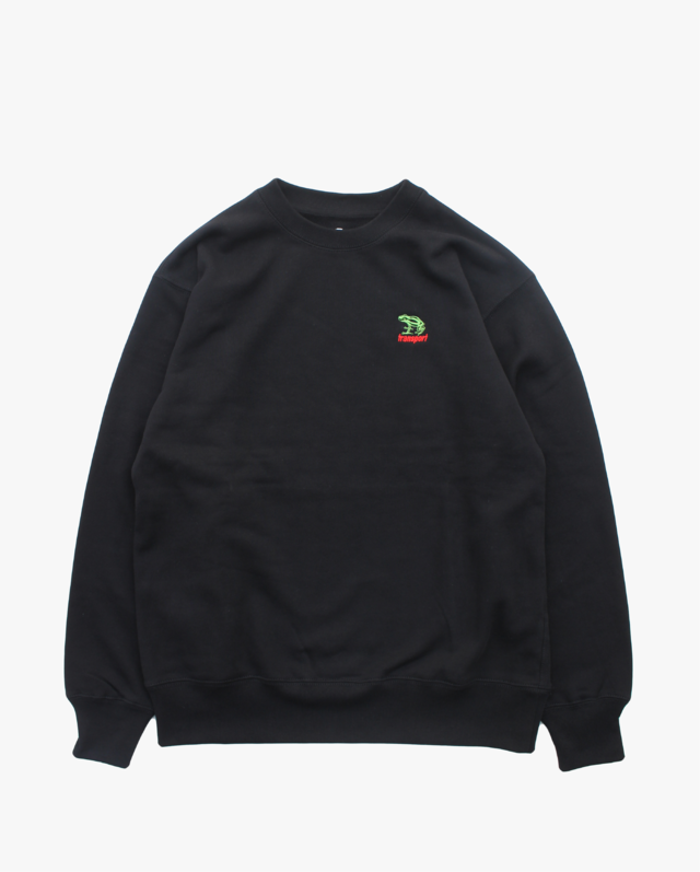 TRANSPORT  FROG EMBROIDERY SWEAT BLACK
