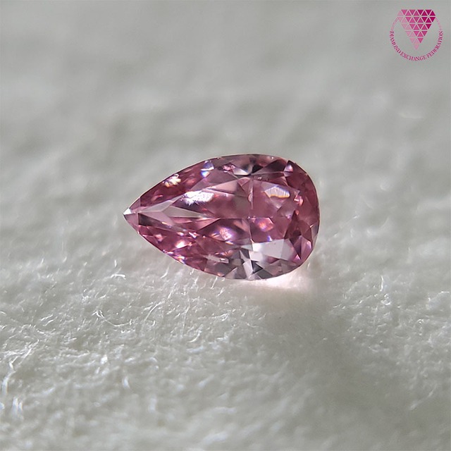 0.058 ct Fancy Vivid Purplish Pink SI2 CGL 天然 ピンク ダイヤモンド ルース ペアシェイプ