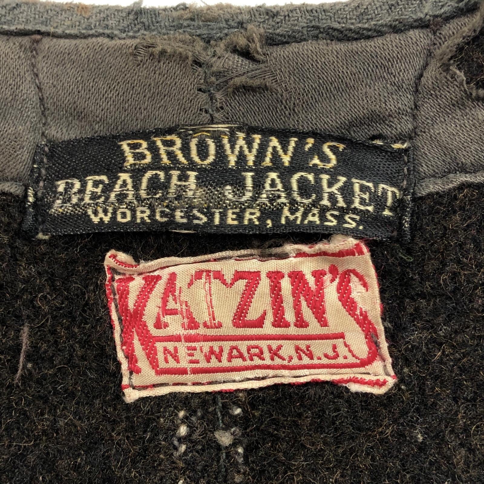 BROWN'S BEACH ブラウンズビーチ KATZIN'S 別注品 30−40年代 黒金タグ