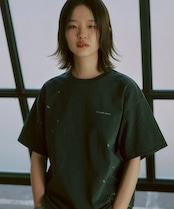 スプラッシュペインティング ピグメント Tシャツ-BLACK/Splash Painting Pigment T-Shirt_Black