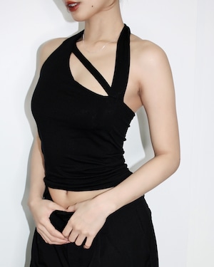 Diagonal halter top / SHUN×MOOL Exclusive