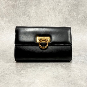 Salvatore Ferragamo フェラガモ ガンチーニ チェーンショルダーバッグ レザー ブラック 6851-202205