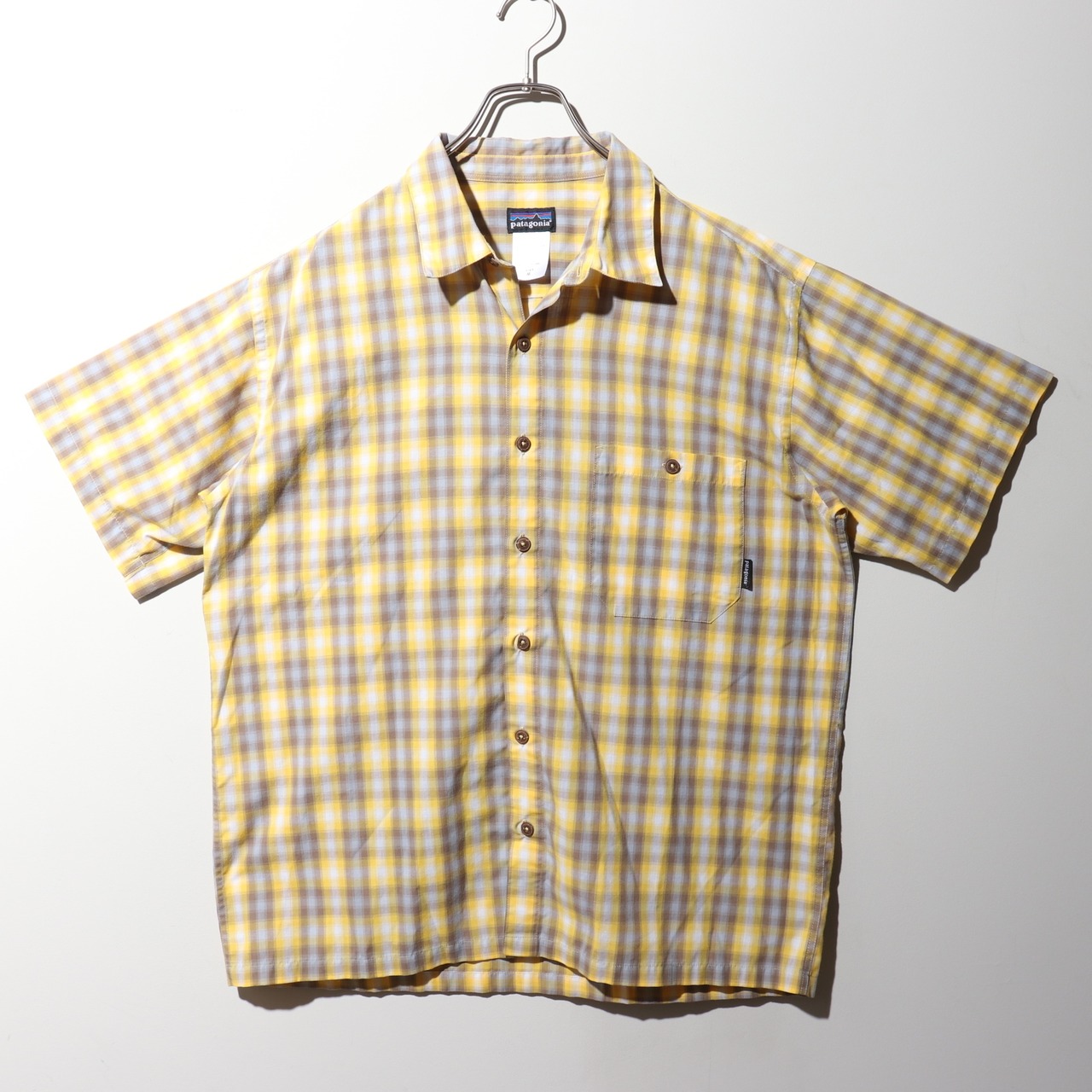 美品 M 05年 オンブレチェックシャツ Patagonia 黄色 パタゴニア イエロー ombre