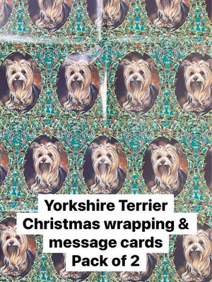 イギリス製クリスマスラッピングペーパー ヨークシャテリア 犬 クリスマス 包装紙