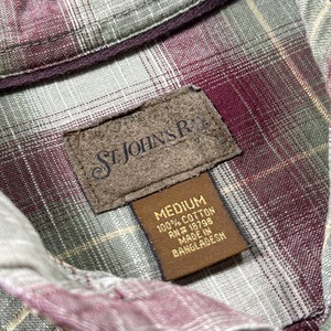 ST.JOHN’S BAY plaid L/S shirt M 古着