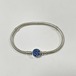 Pandora Moments Sparkling Blue Disc Clasp Snake Chain Bracelet