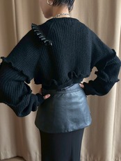 architected black frill remake knit-5140-1