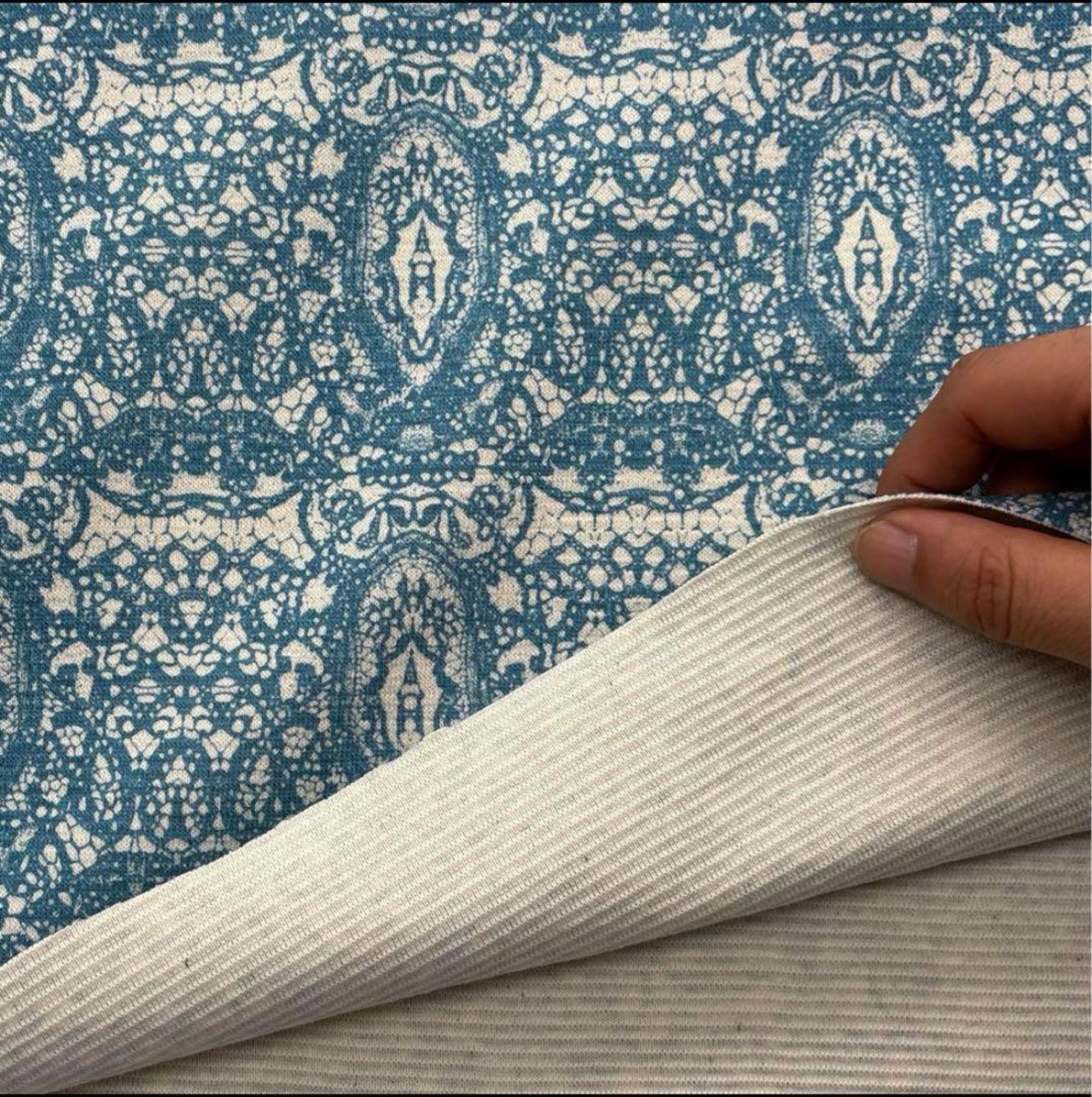 TB478◆50cm◆L◆スパンフライスニット生地◆レース柄