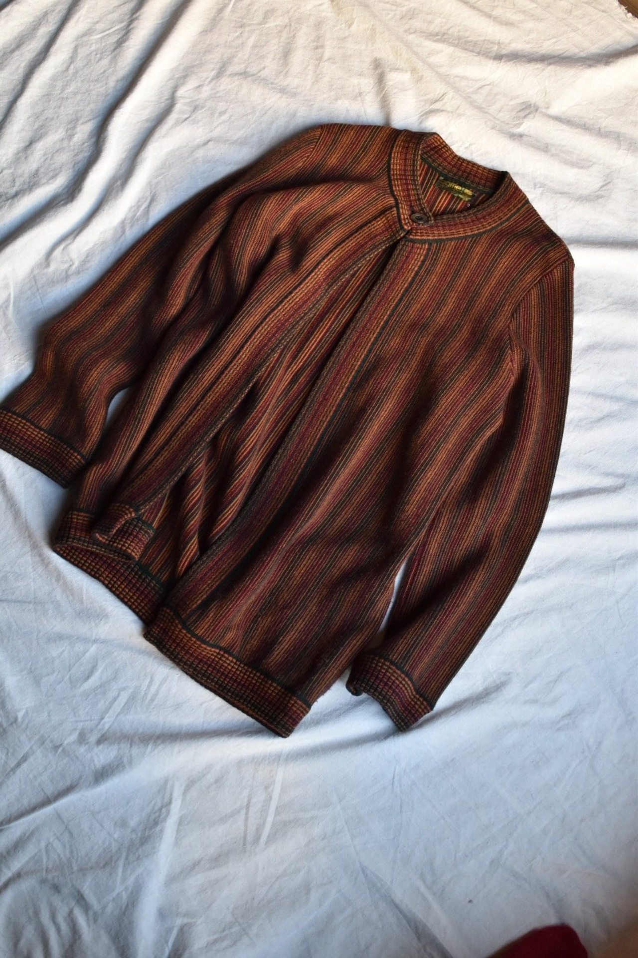 Colorful Stripe Scotland Knit Cardigan